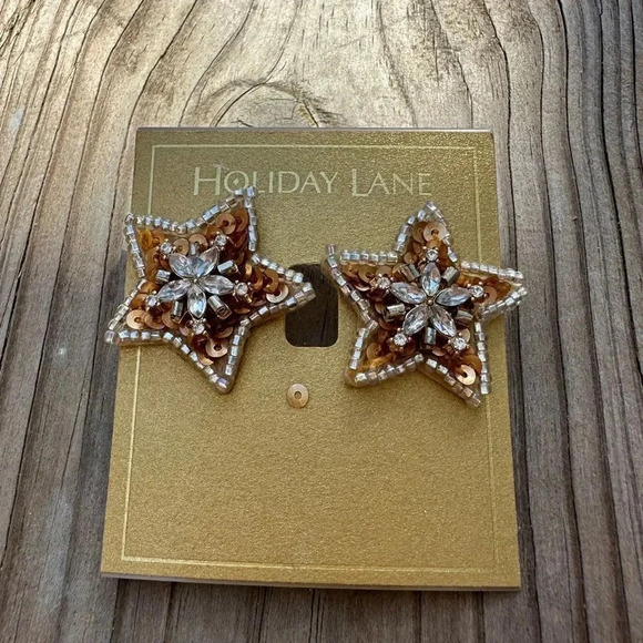 CHRISTMAS STAR GOLD EARRINGS - Picture 6 of 9